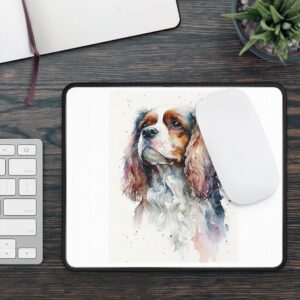 Cavalier King Charles Spaniel Print Gaming Mouse Pad, Pet Lover Gift, Office Decor, Unique Mouse Mat, Dog-Themed Desk Accessory