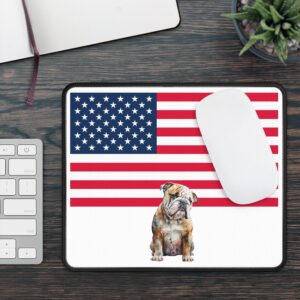 Patriotic Bulldog Gaming Mouse Pad USA Flag w/Bulldog