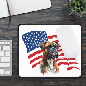 Patriotic Dog Gaming Mouse Pad - USA Flag Design w/Bulldog
