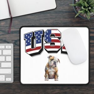 Patriotic Gaming Mouse Pad - USA Design with Bulldog