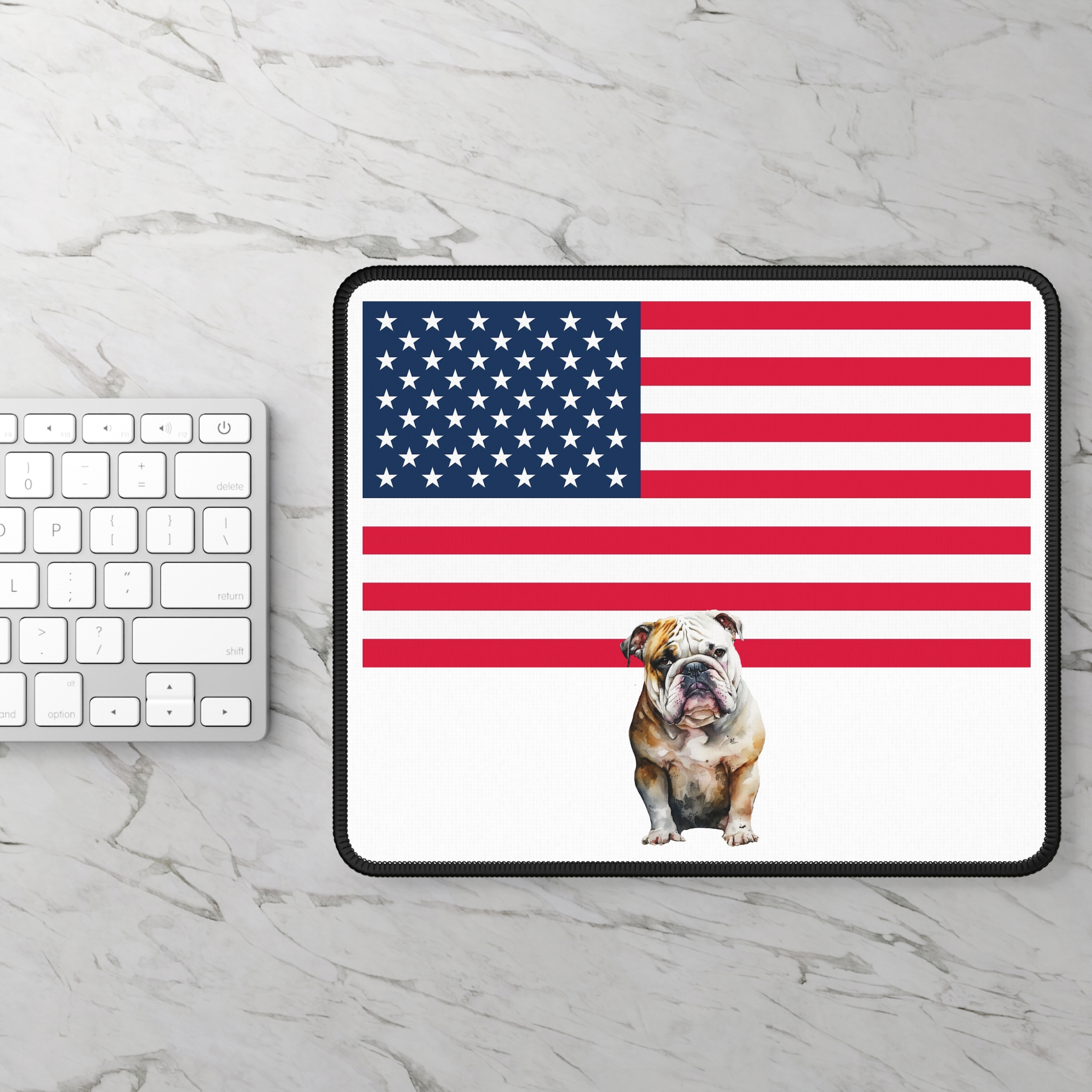 Patriotic Bulldog Gaming Mouse Pad USA Flag w/Bulldog - Image 3