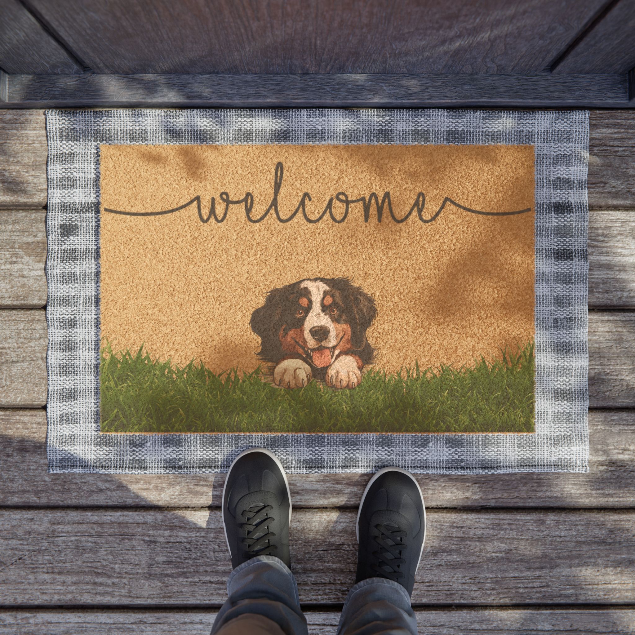 Welcome Bernese Mountain Dog Doormat — Cute Puppy Welcome Mat for Dog Lovers - Image 4
