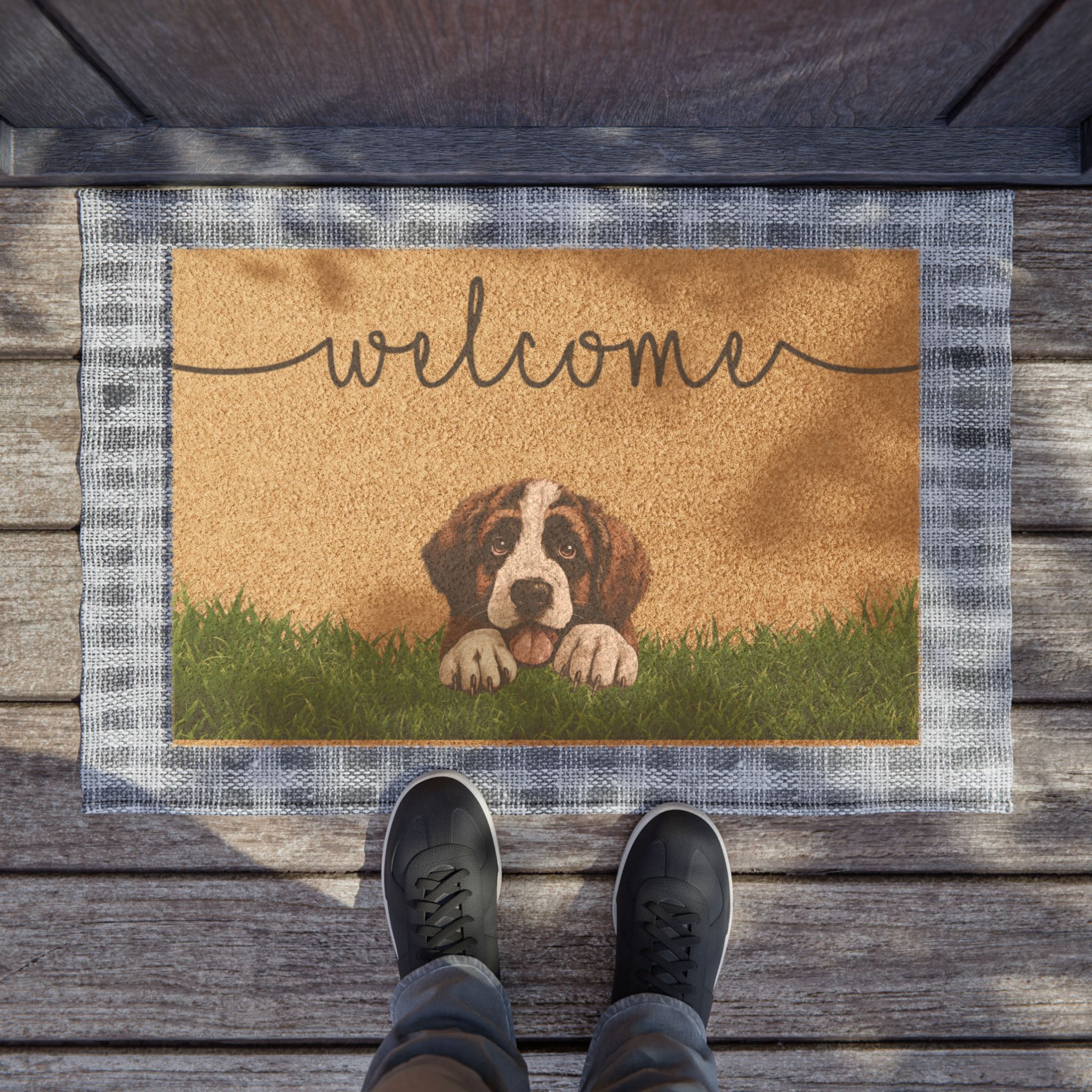 Saint Bernard Welcome Doormat – Cute St. Bernard Dog Welcome Mat for Entryway - Image 4
