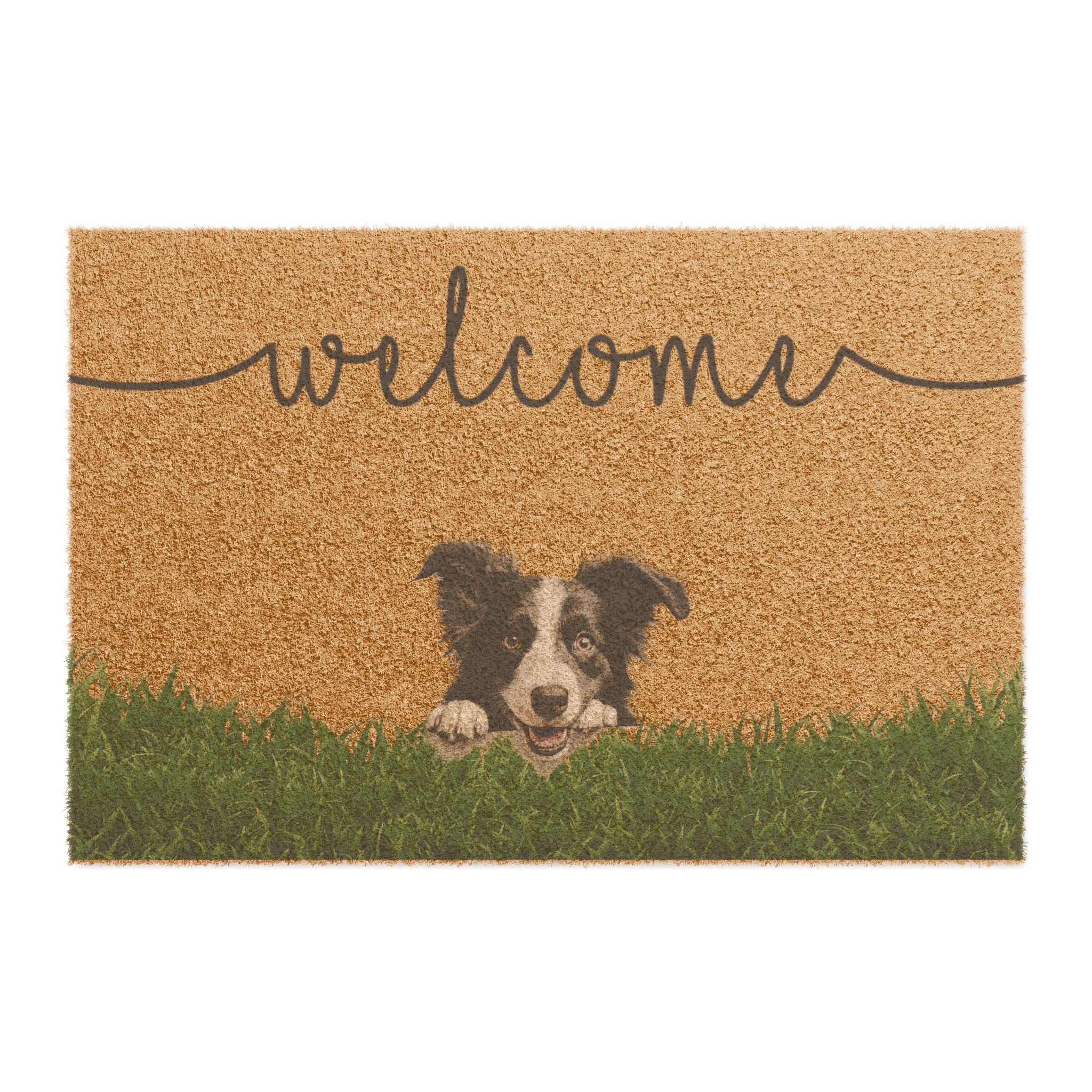 Welcome Border Collie Doormat — Cute Dog Welcome Mat for Dog Lovers, Front Door Entry Rug - Image 2