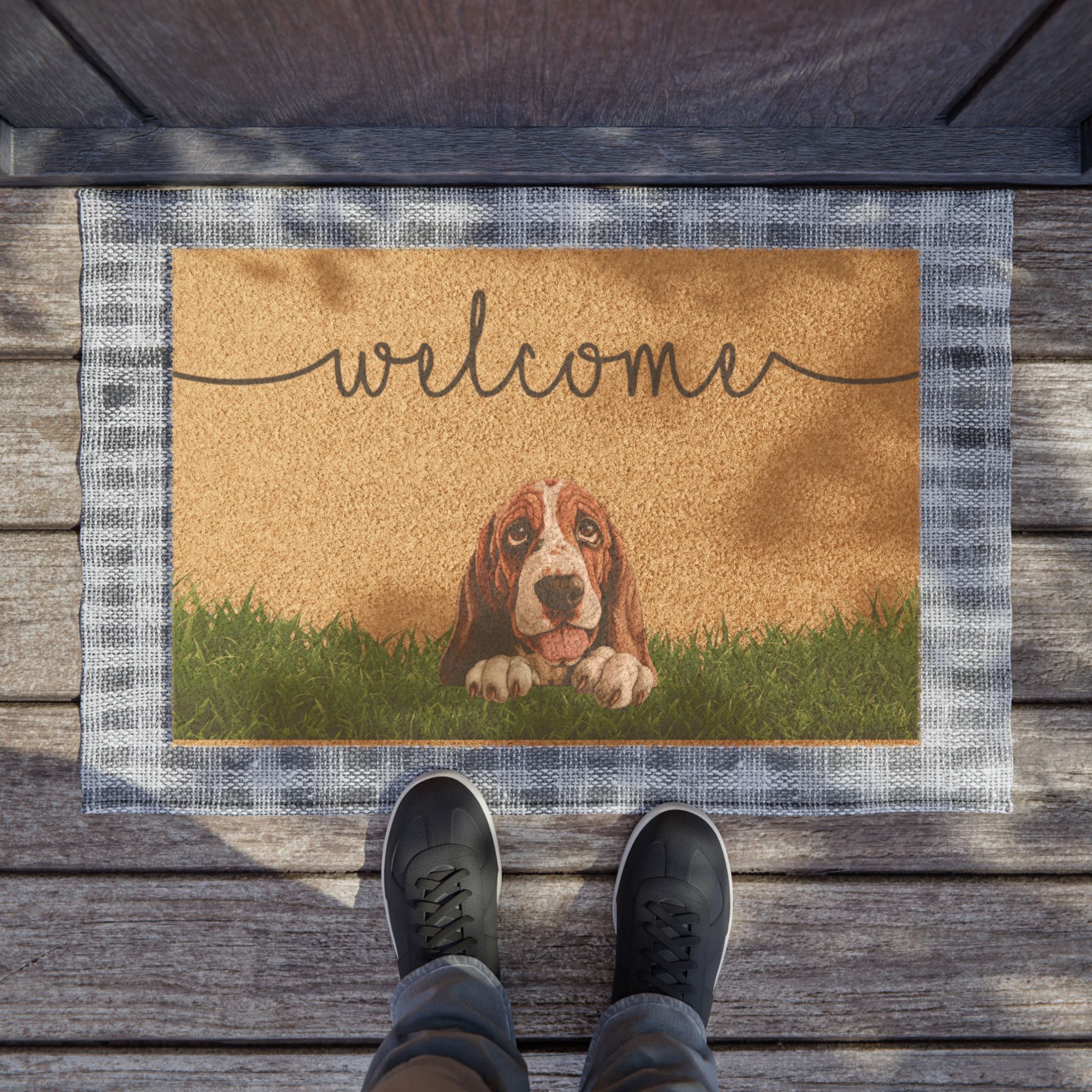 Welcome Basset Hound Doormat - Cute Dog Welcome Mat for Porch & Entryway - Image 4